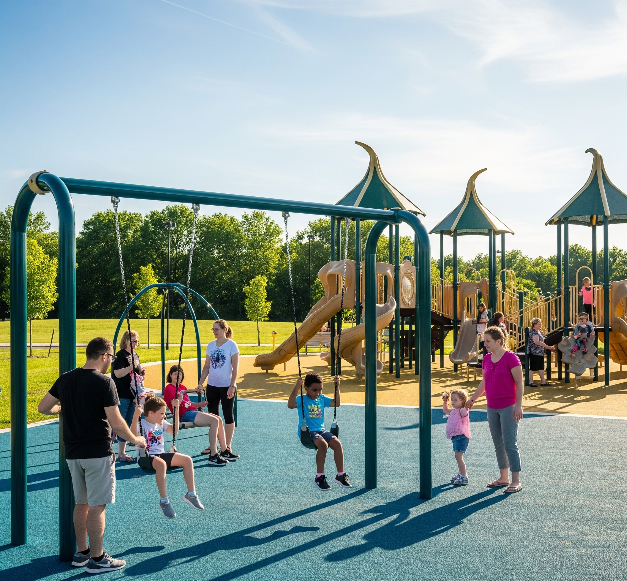 Families At The All Abilities Playground At O'day Park In O'fallon, Missouri