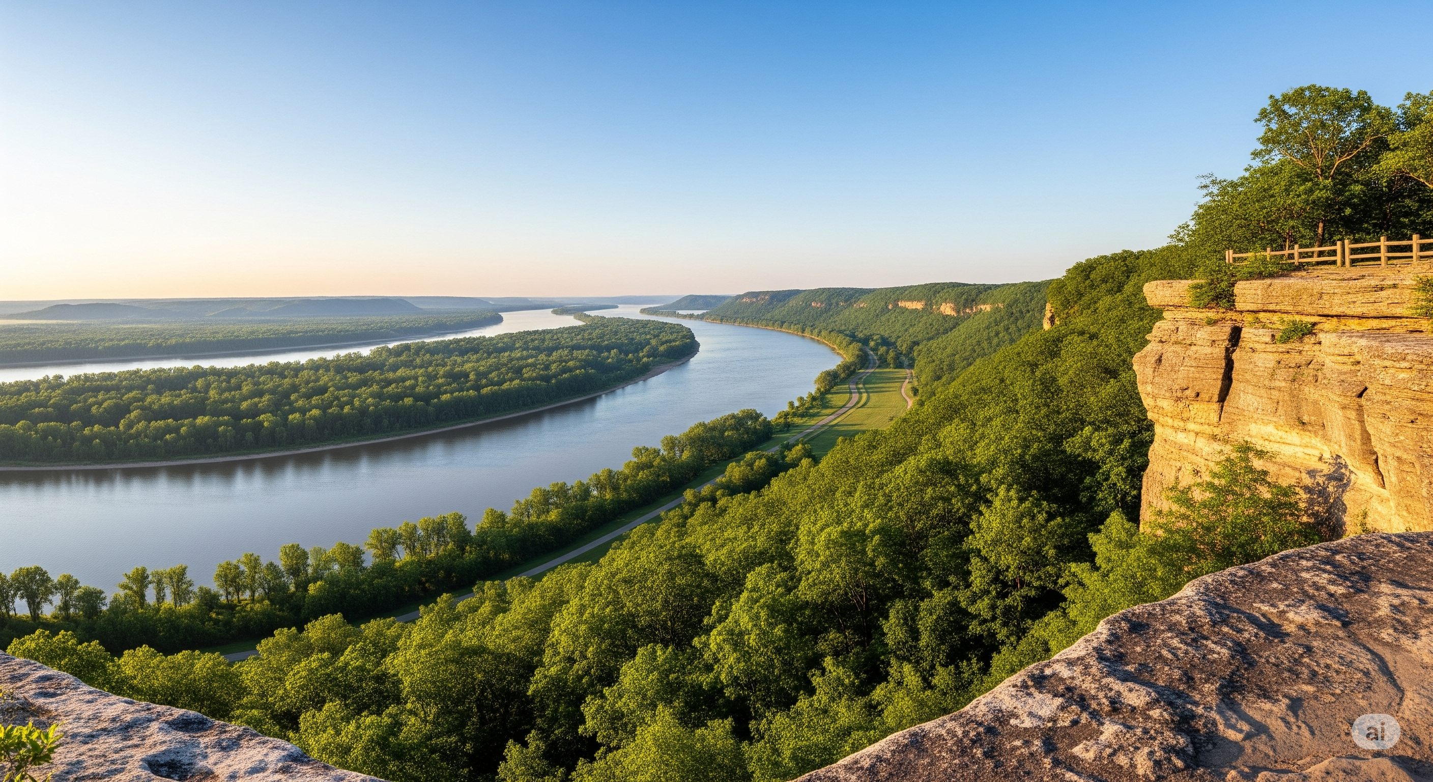 The View From A Bluff At Dr. Edmund A. Babler Memorial State Park